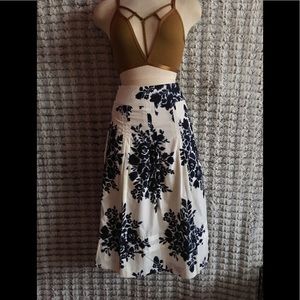 Talbots blue floral skirt size 10